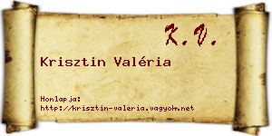 Krisztin Valéria névjegykártya