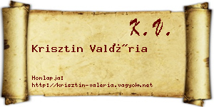 Krisztin Valéria névjegykártya